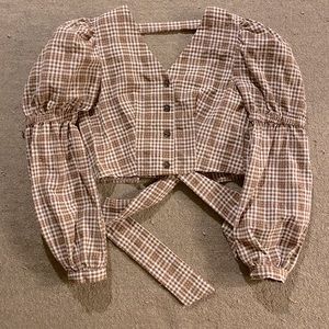 Vintage style plaid top